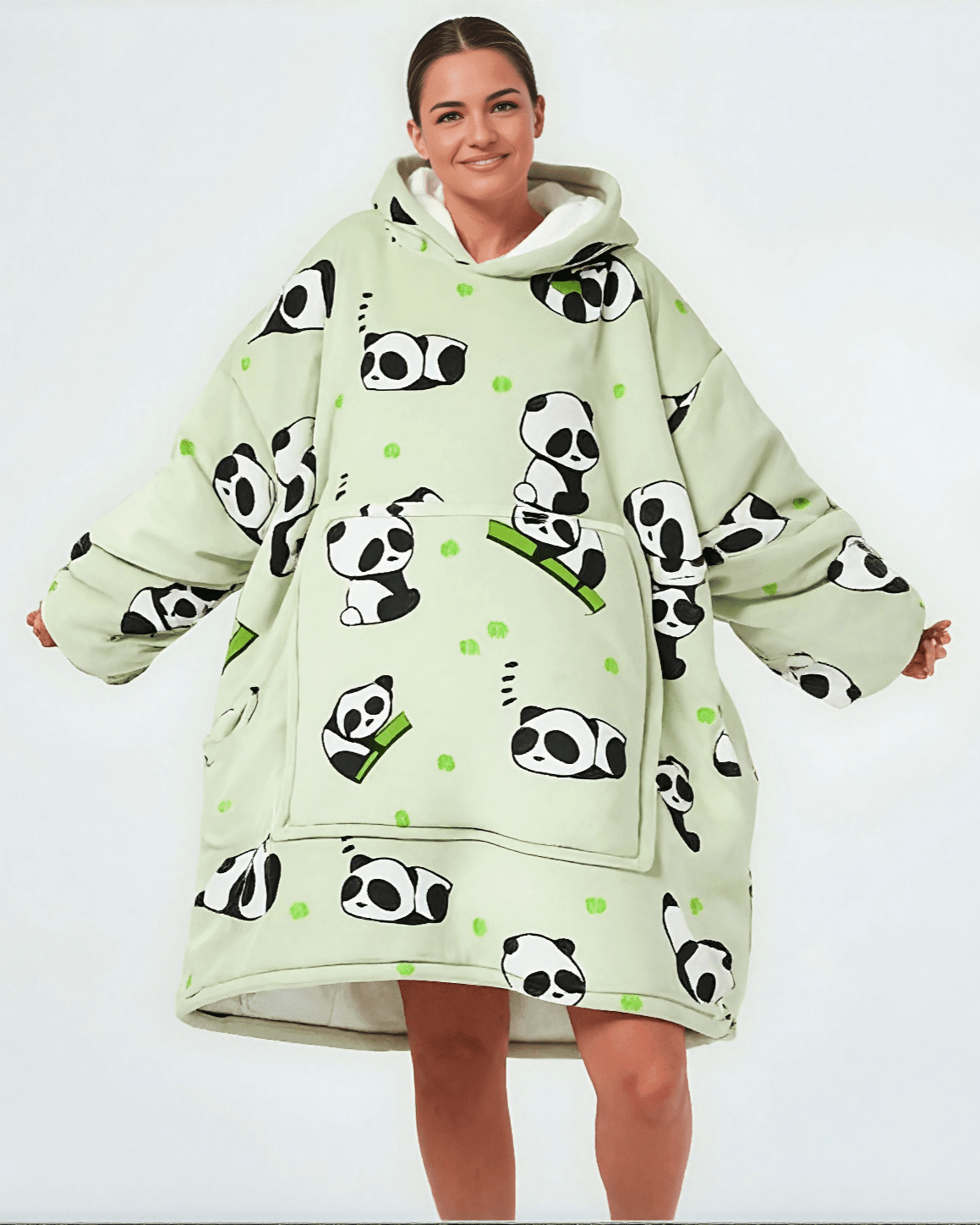 Tæppe Hoodie - Panda - Cozie