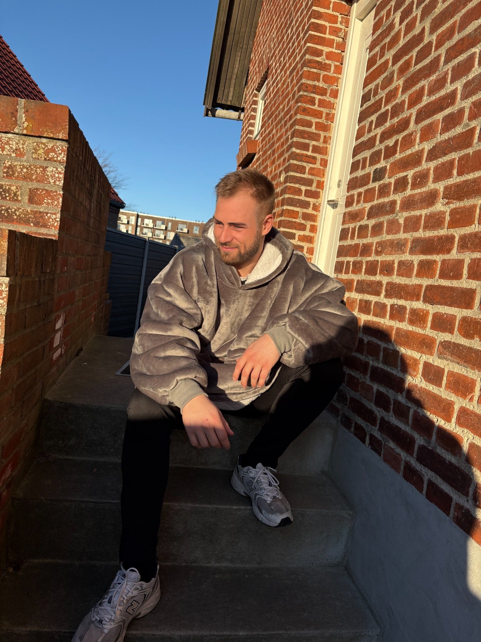 Tæppe Hoodie - Grå