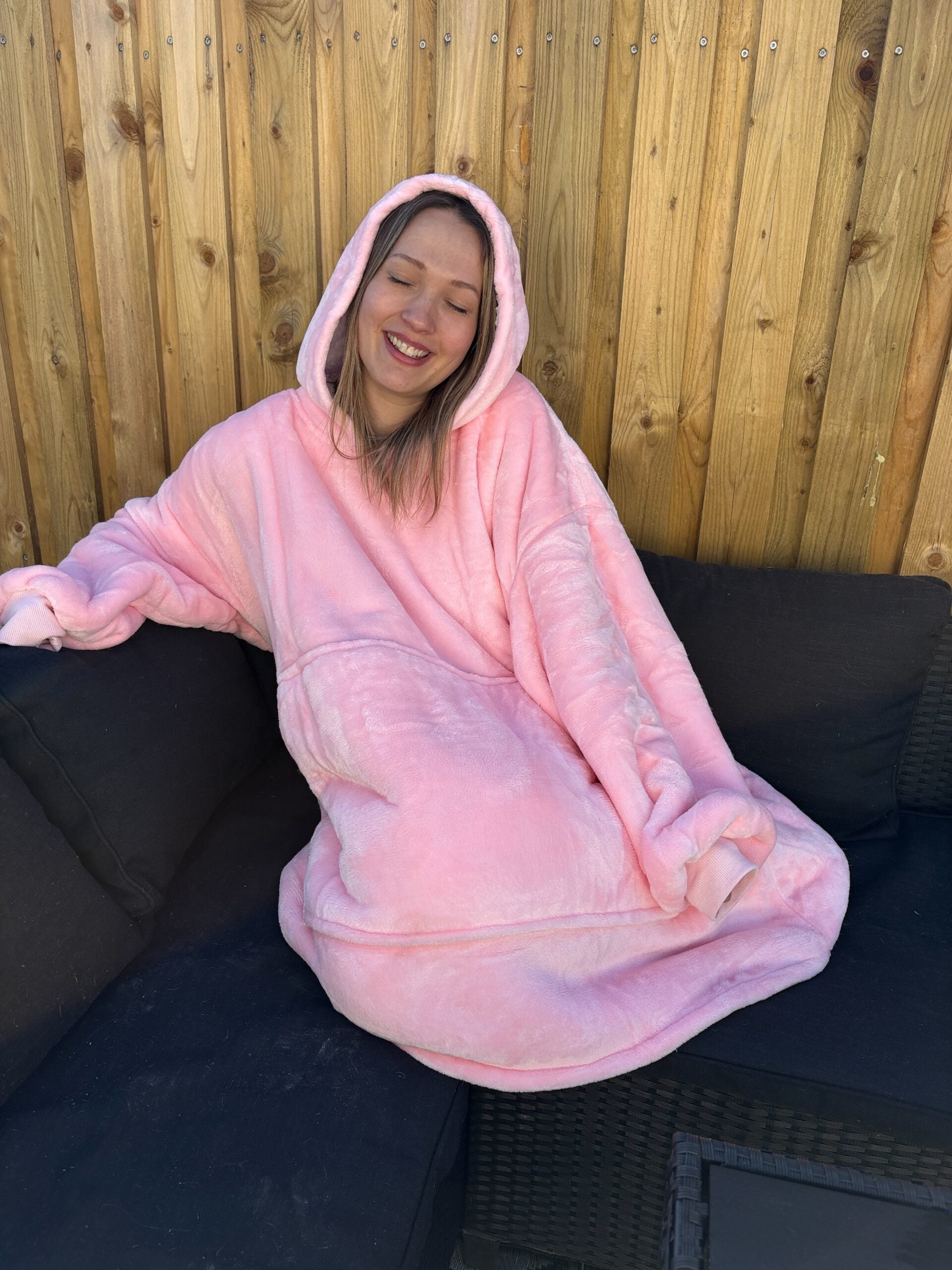 Tæppe Hoodie - Pink