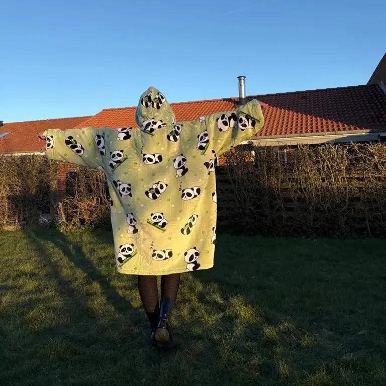 Tæppe Hoodie - Panda - Cozie
