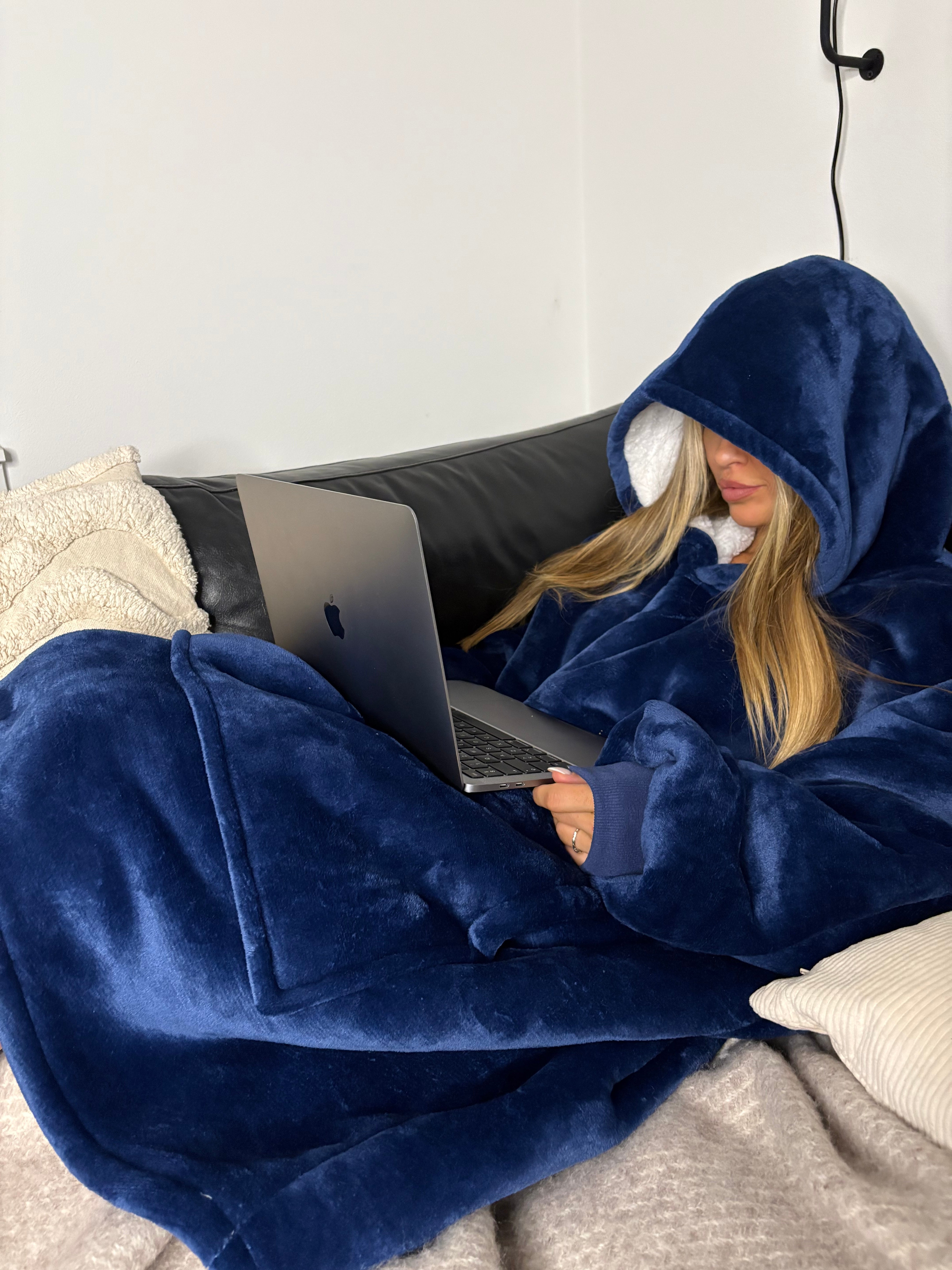 Tæppe Hoodie - Navy