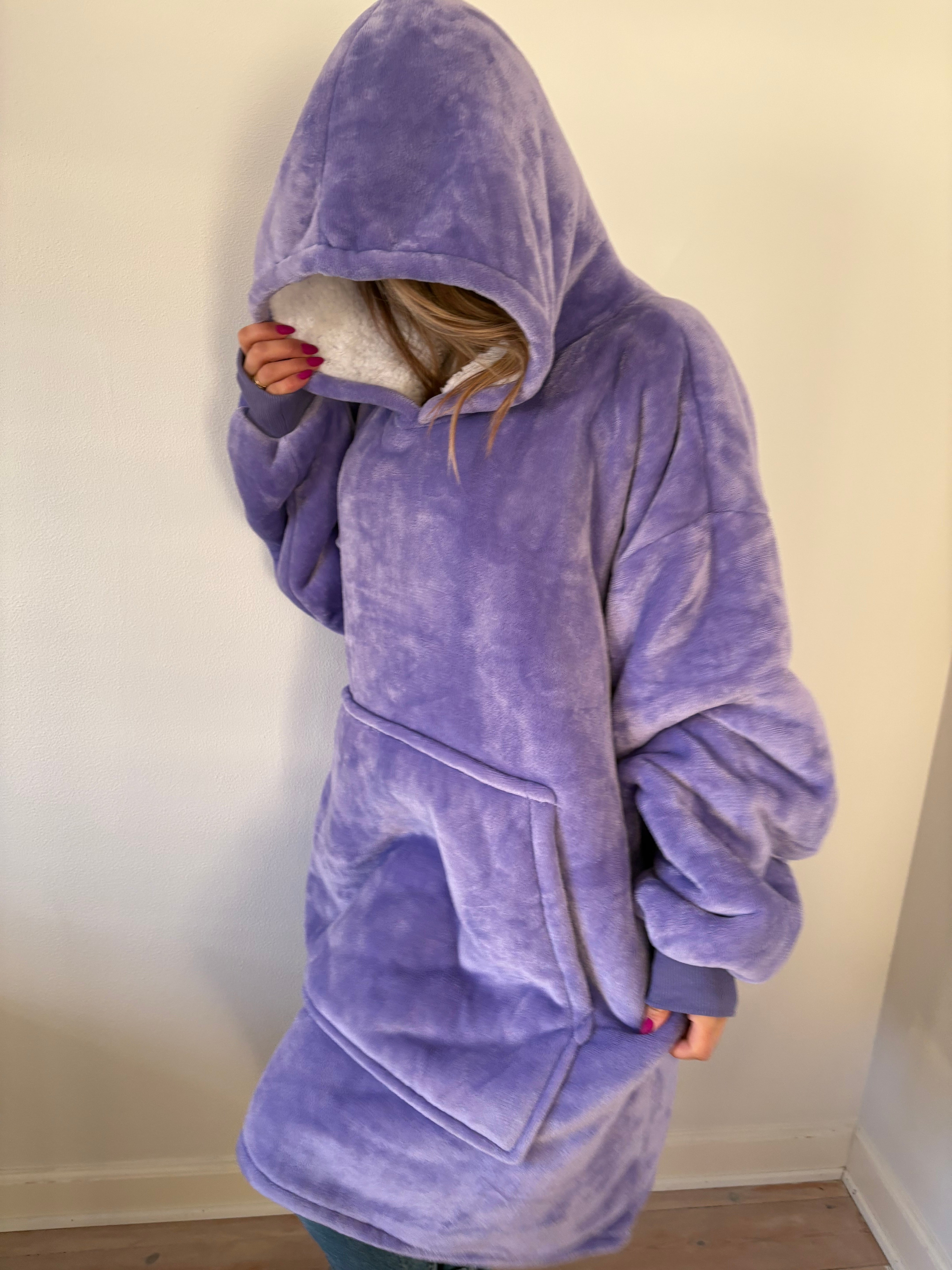 Tæppe Hoodie - Lilla
