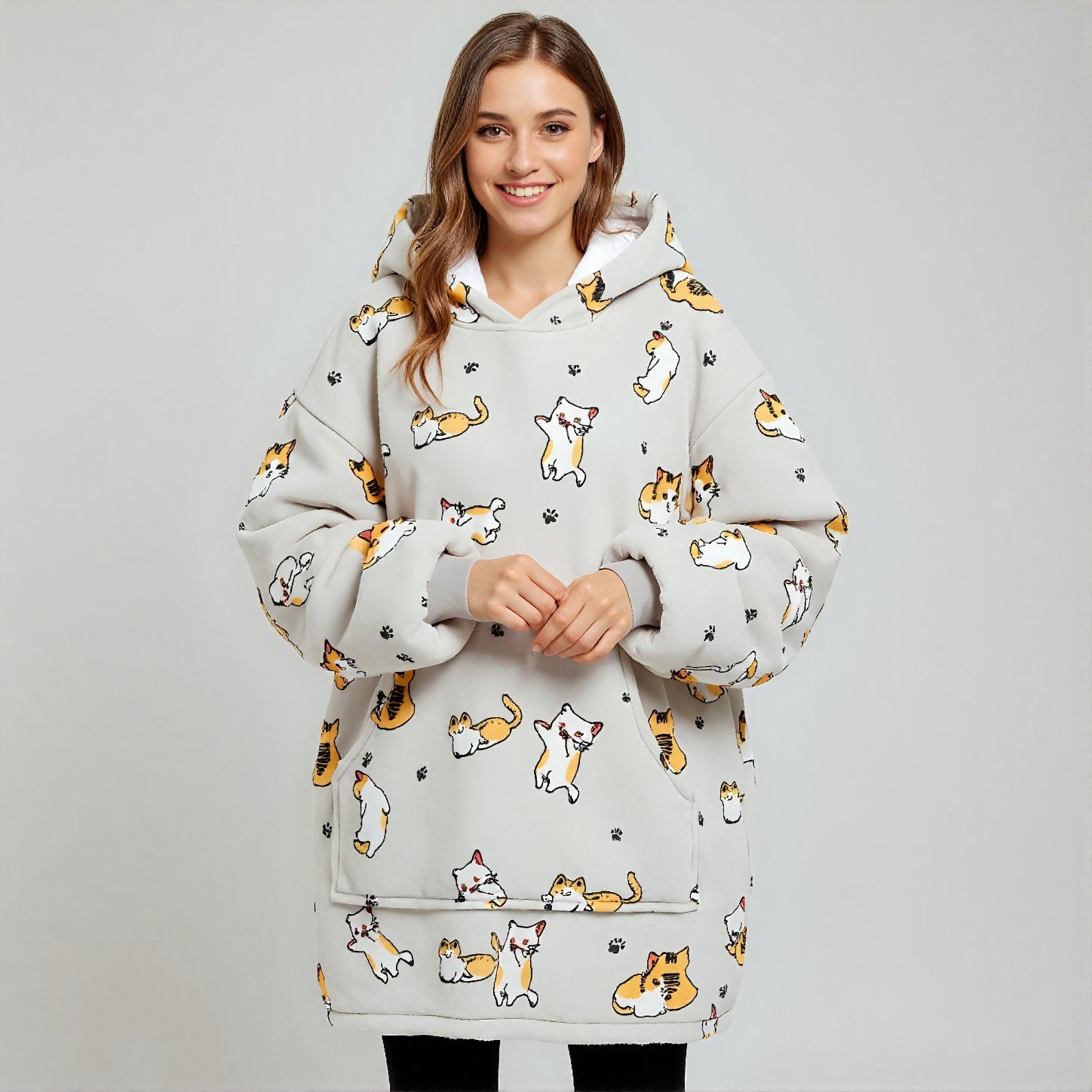 Tæppe Hoodie - Kat
