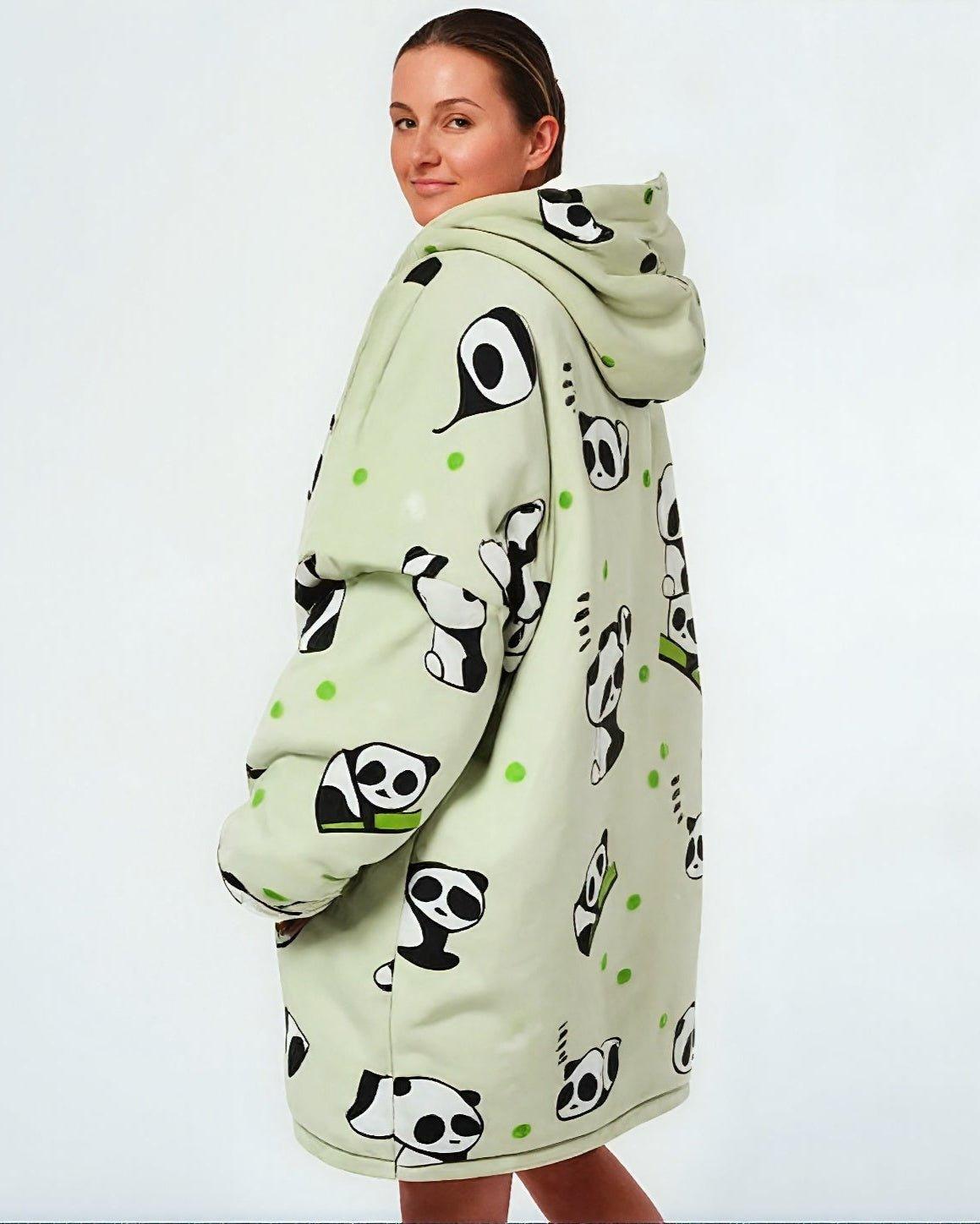 Tæppe Hoodie - Panda - Cozie