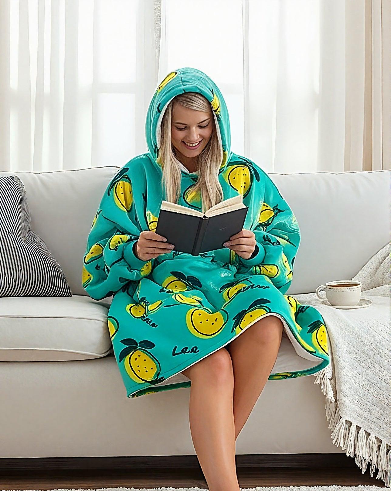 Tæppe Hoodie - Lemon - Cozie