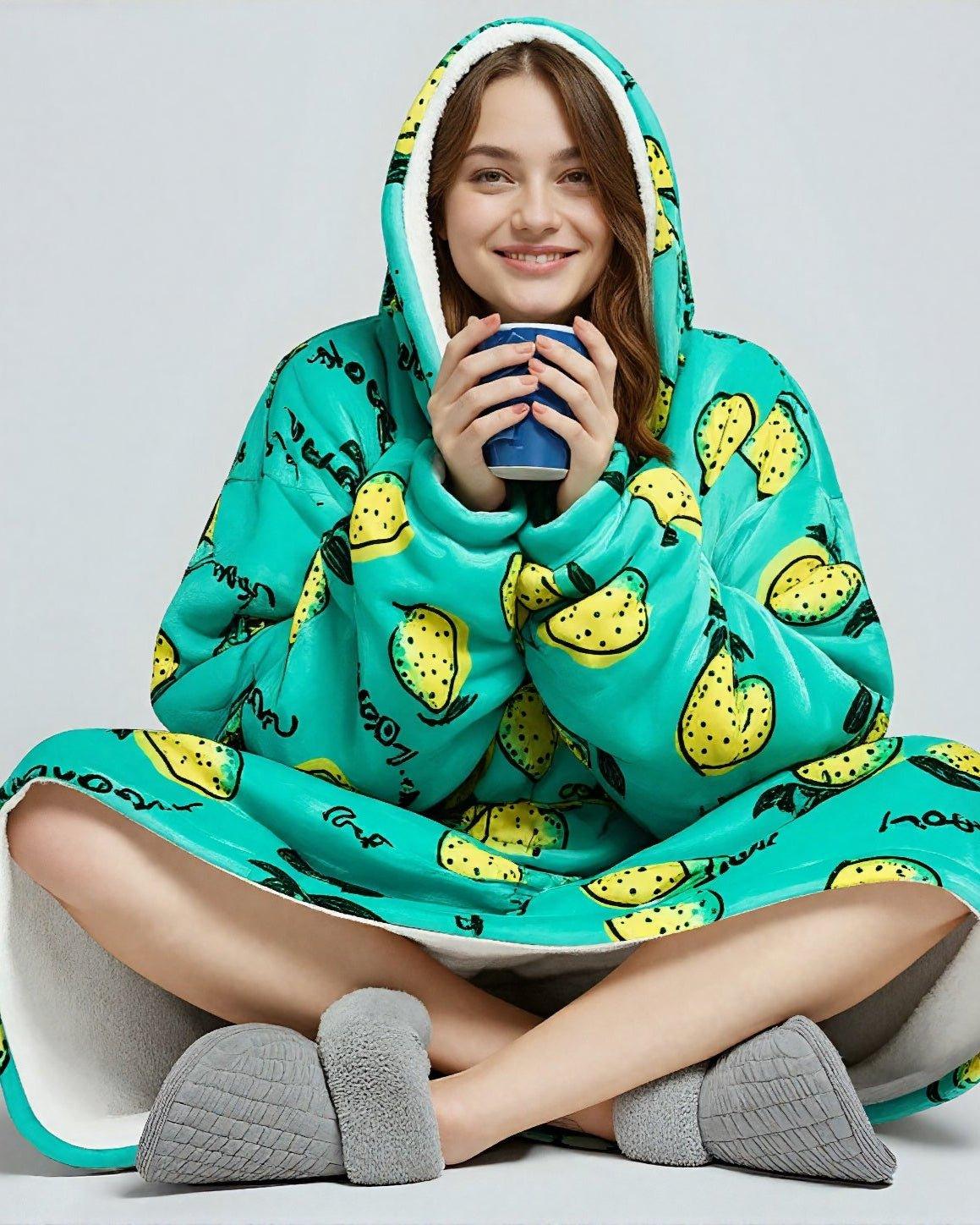 Tæppe Hoodie - Lemon - Cozie
