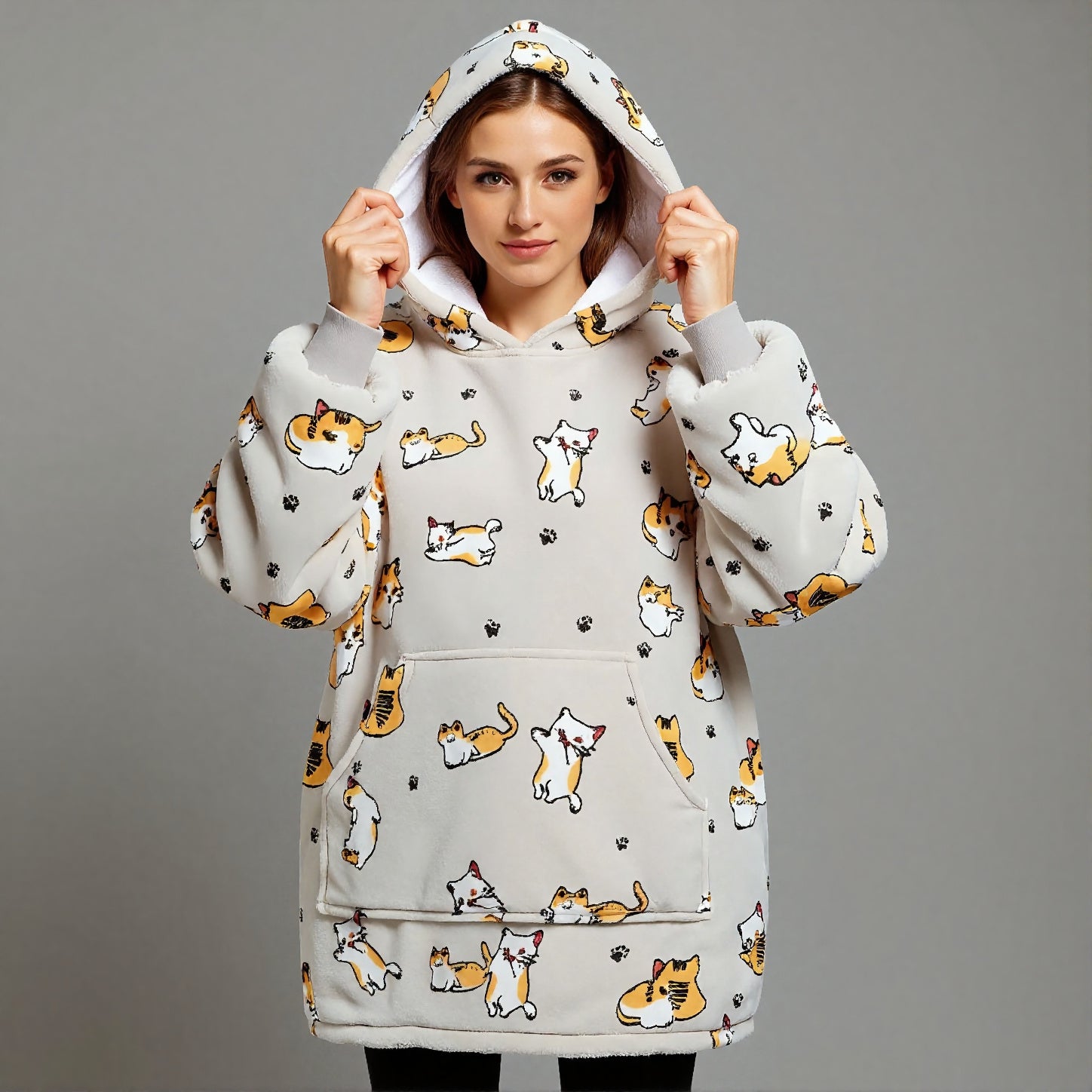 Tæppe Hoodie - Kat