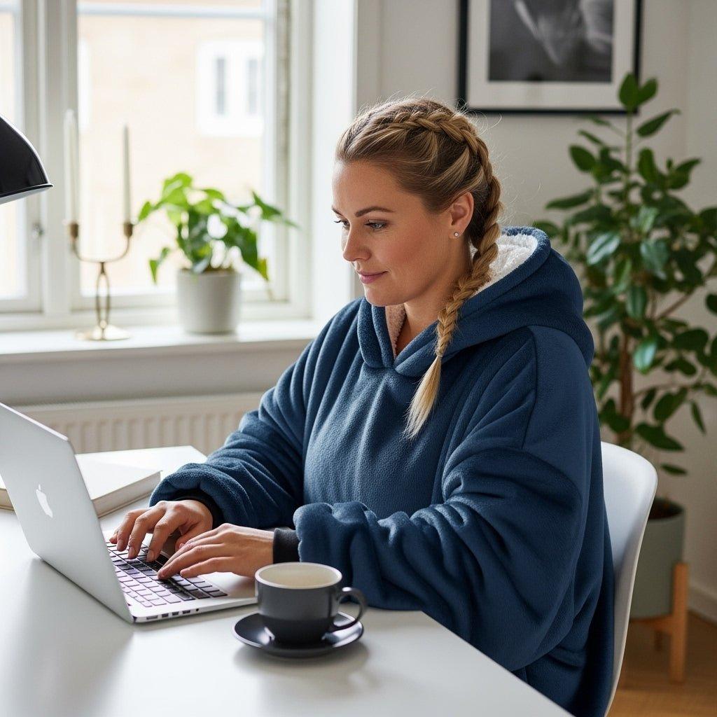 Tæppe Hoodie - Navy - Cozie