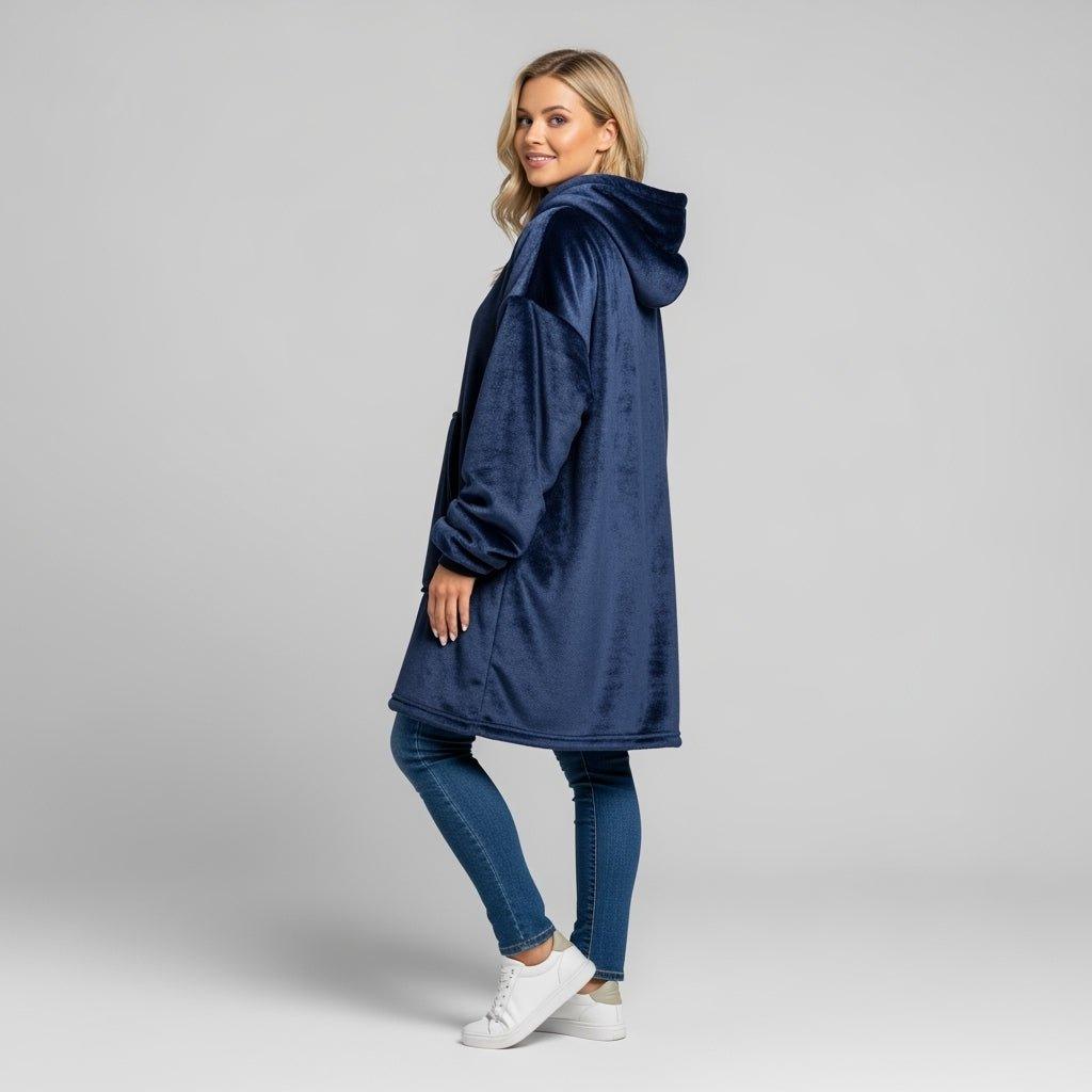 Tæppe Hoodie - Navy - Cozie