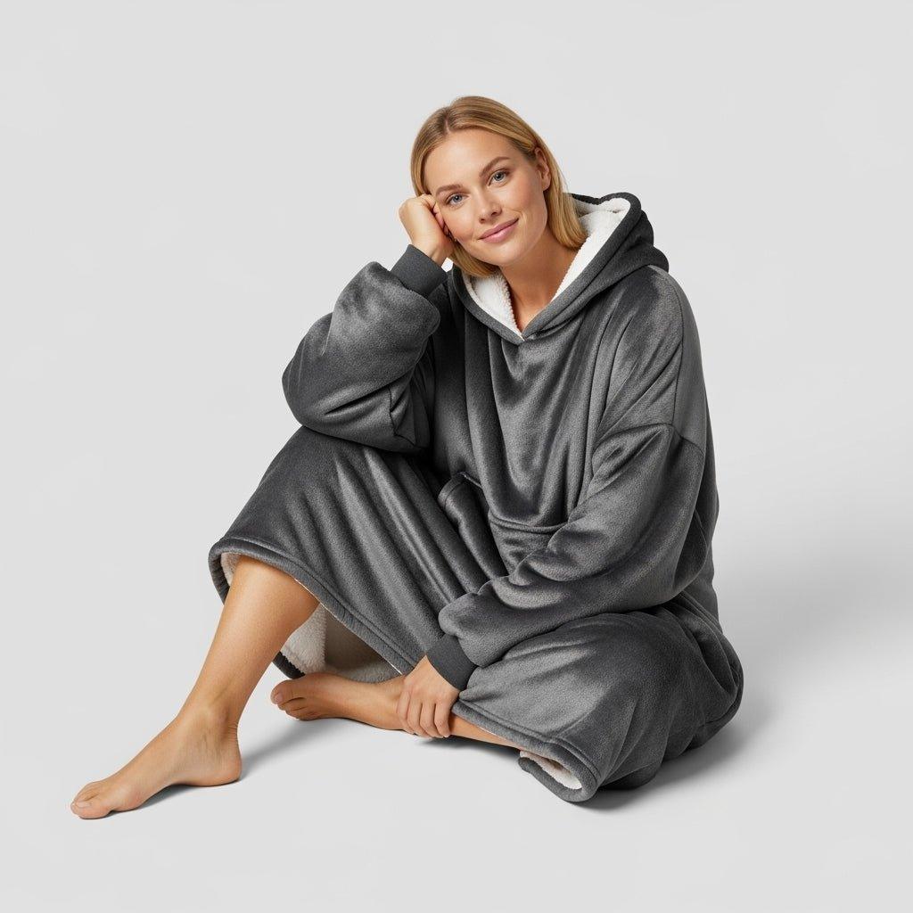 Tæppe Hoodie - Grå - Cozie