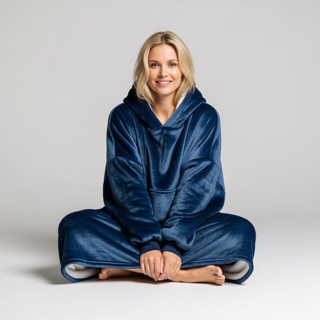 Tæppe Hoodie - Navy - Cozie
