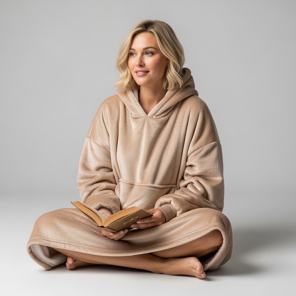 Tæppe Hoodie - Beige