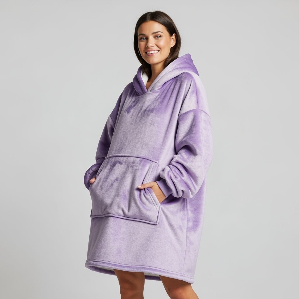 Tæppe Hoodie - Lilla