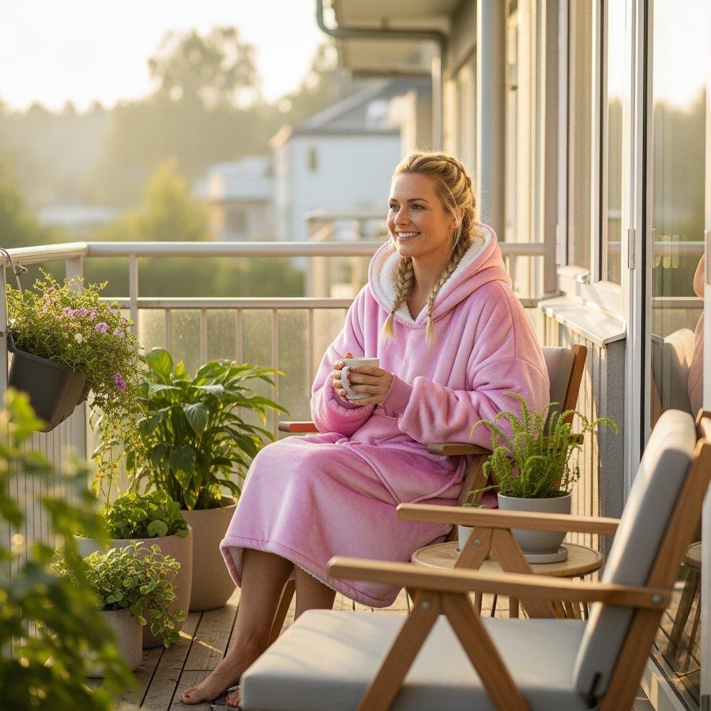 Tæppe Hoodie - Pink - Cozie