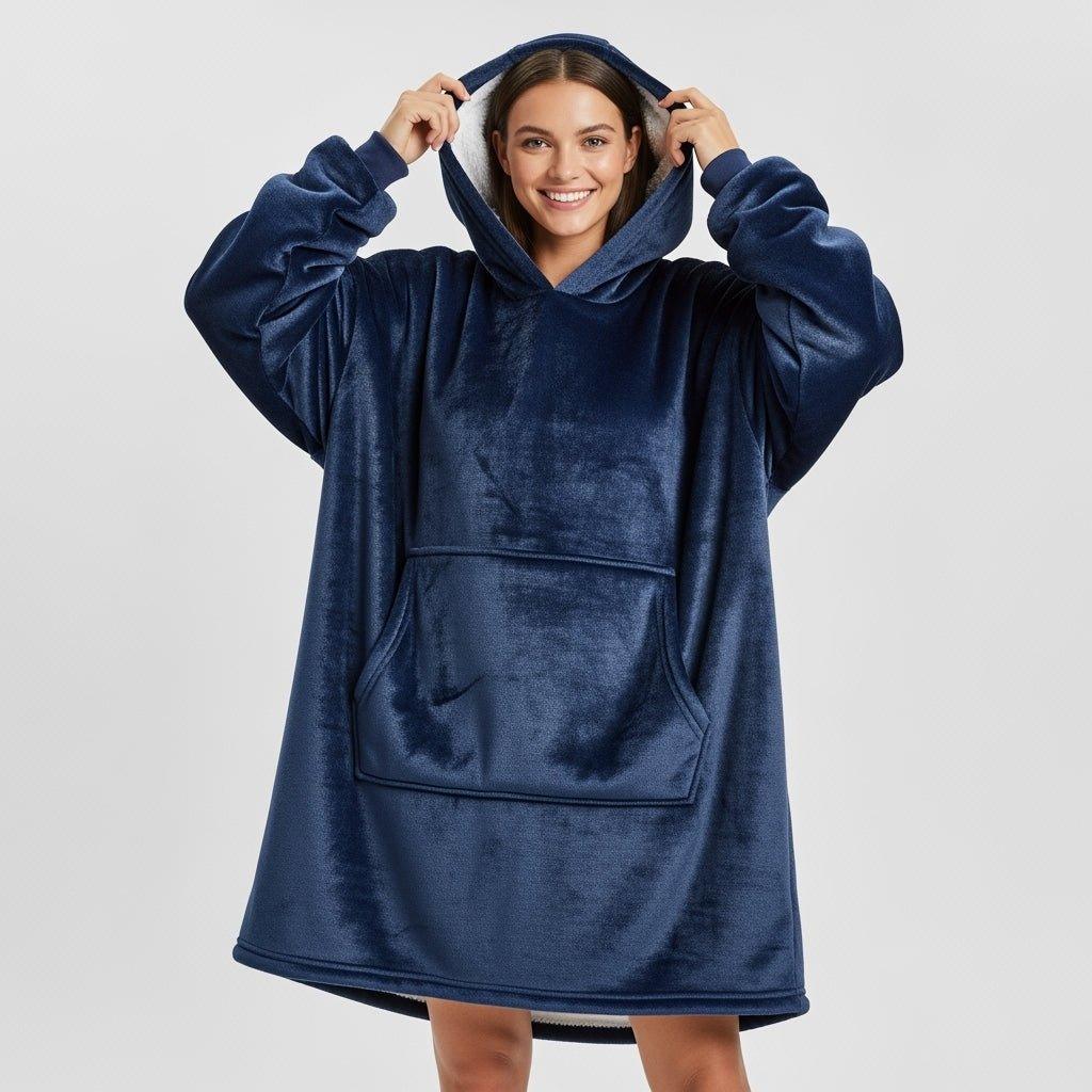 Tæppe Hoodie - Navy - Cozie