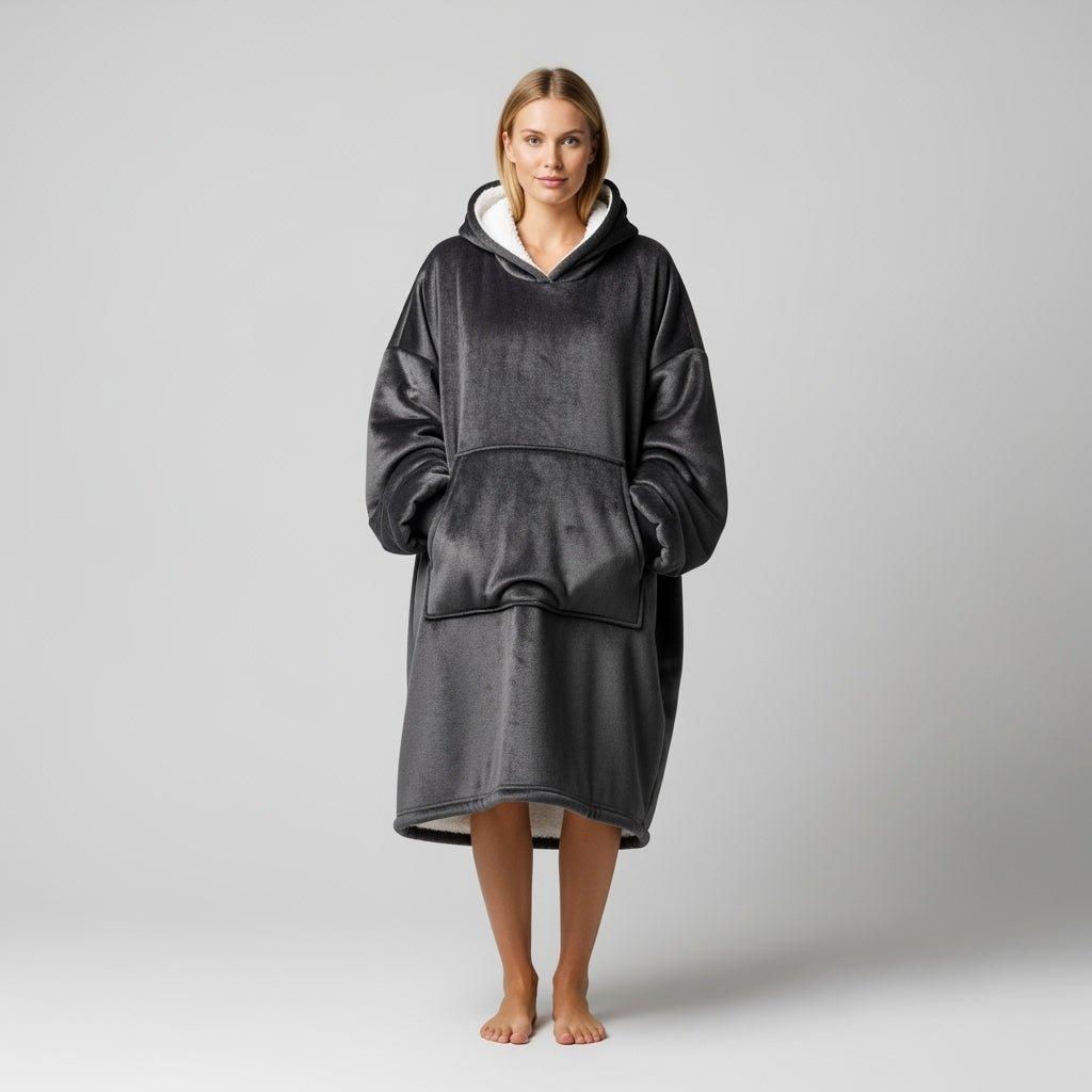 Tæppe Hoodie - Grå - Cozie