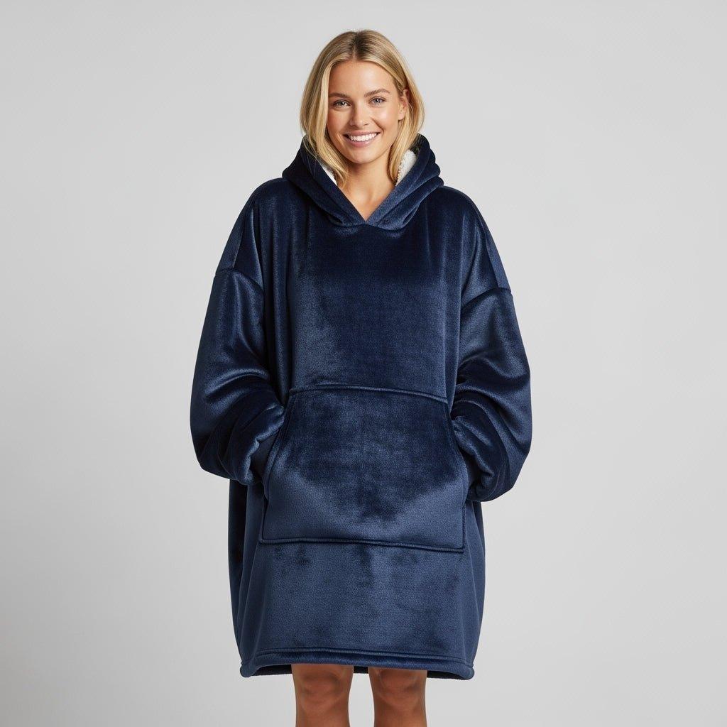 Tæppe Hoodie - Navy - Cozie